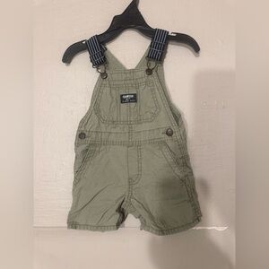 OshKosh B'gosh Olive Short Overalls Size 12 Months